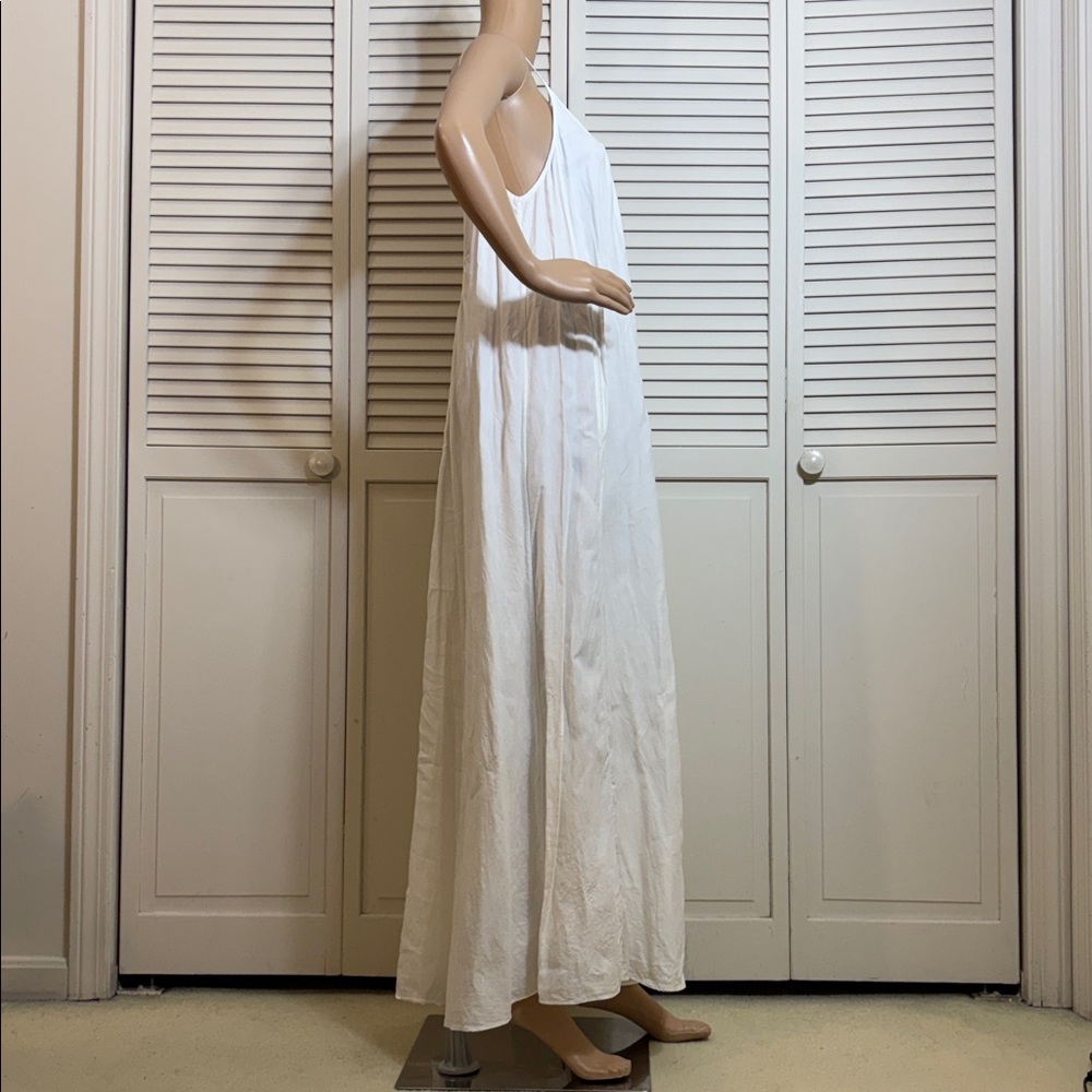 Another Tomorrow Gathered Summer Linen Maxi Dress Low Back Large - Picture 4 of 14